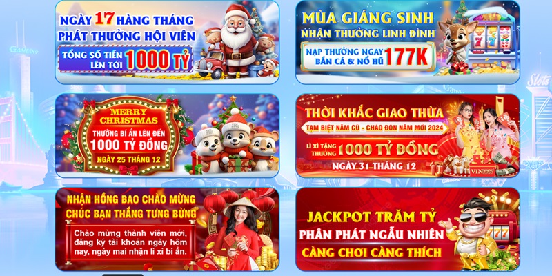 Các chương trình ưu đãi khủng dành tặng cược thủ